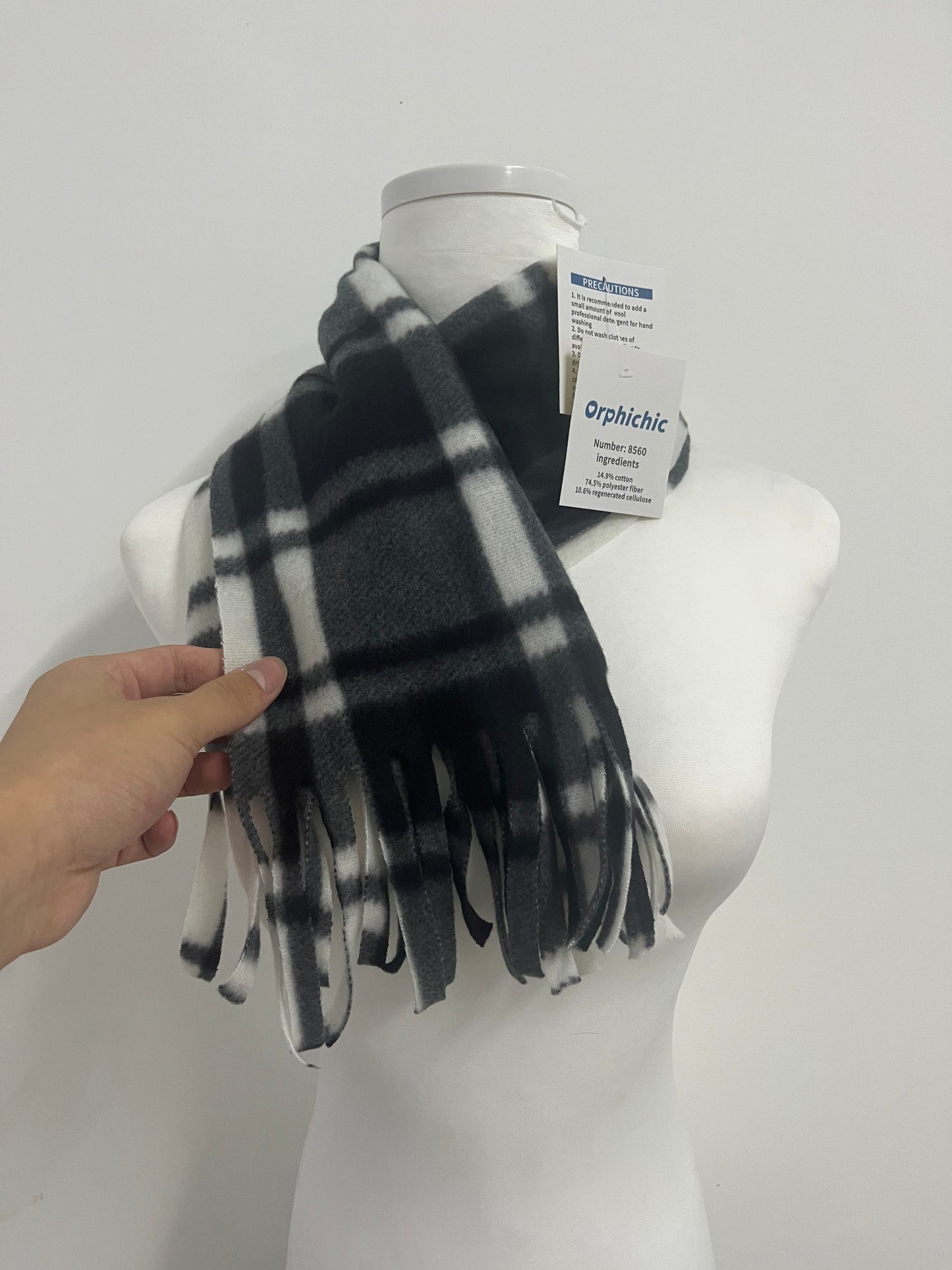 Orphichic Scarf For Men Women Winter Warm Neck Plaid Solid Scarves Fall Softest Classic