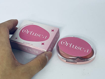 Ortusea Cream Dual Blush for Cheeks: Lightweight Highly Pigmented Blush - Smooth Natural Blush Palette - Long-lasting All-Day Face Makeup Blush（05#Crepe）