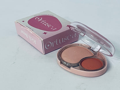Ortusea Cream Dual Blush for Cheeks: Lightweight Highly Pigmented Blush - Smooth Natural Blush Palette - Long-lasting All-Day Face Makeup Blush（05#Crepe）