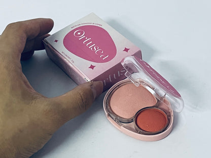 Ortusea Cream Dual Blush for Cheeks: Lightweight Highly Pigmented Blush - Smooth Natural Blush Palette - Long-lasting All-Day Face Makeup Blush（05#Crepe）