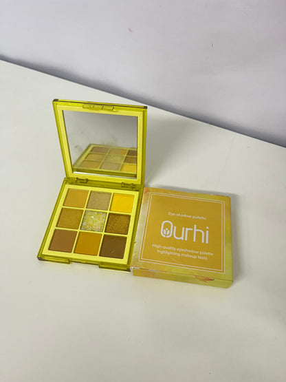 Ourhi 9-Color Warm Yellow Eyeshadow Palette High Pigmentation Long-Lasting A Warm Choice for Eye Makeup Creativity