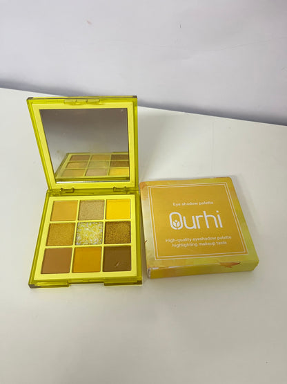 Ourhi 9-Color Warm Yellow Eyeshadow Palette High Pigmentation Long-Lasting A Warm Choice for Eye Makeup Creativity