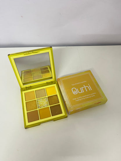 Ourhi 9-Color Warm Yellow Eyeshadow Palette High Pigmentation Long-Lasting A Warm Choice for Eye Makeup Creativity