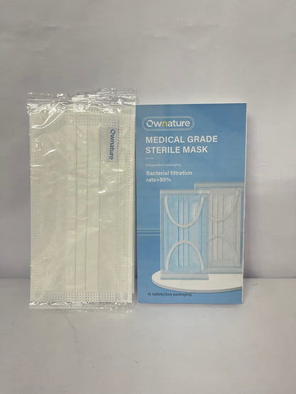 Ownature 10 Pack Disposable Face Masks with Elastic Ear Loop 3 Ply Breathable, Suitable for Home, School, Office and Outdoors (White)