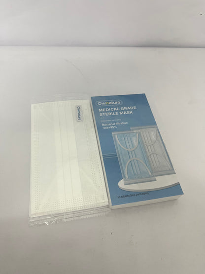 Ownature 10 Pack Disposable Face Masks with Elastic Ear Loop 3 Ply Breathable, Suitable for Home, School, Office and Outdoors (White)