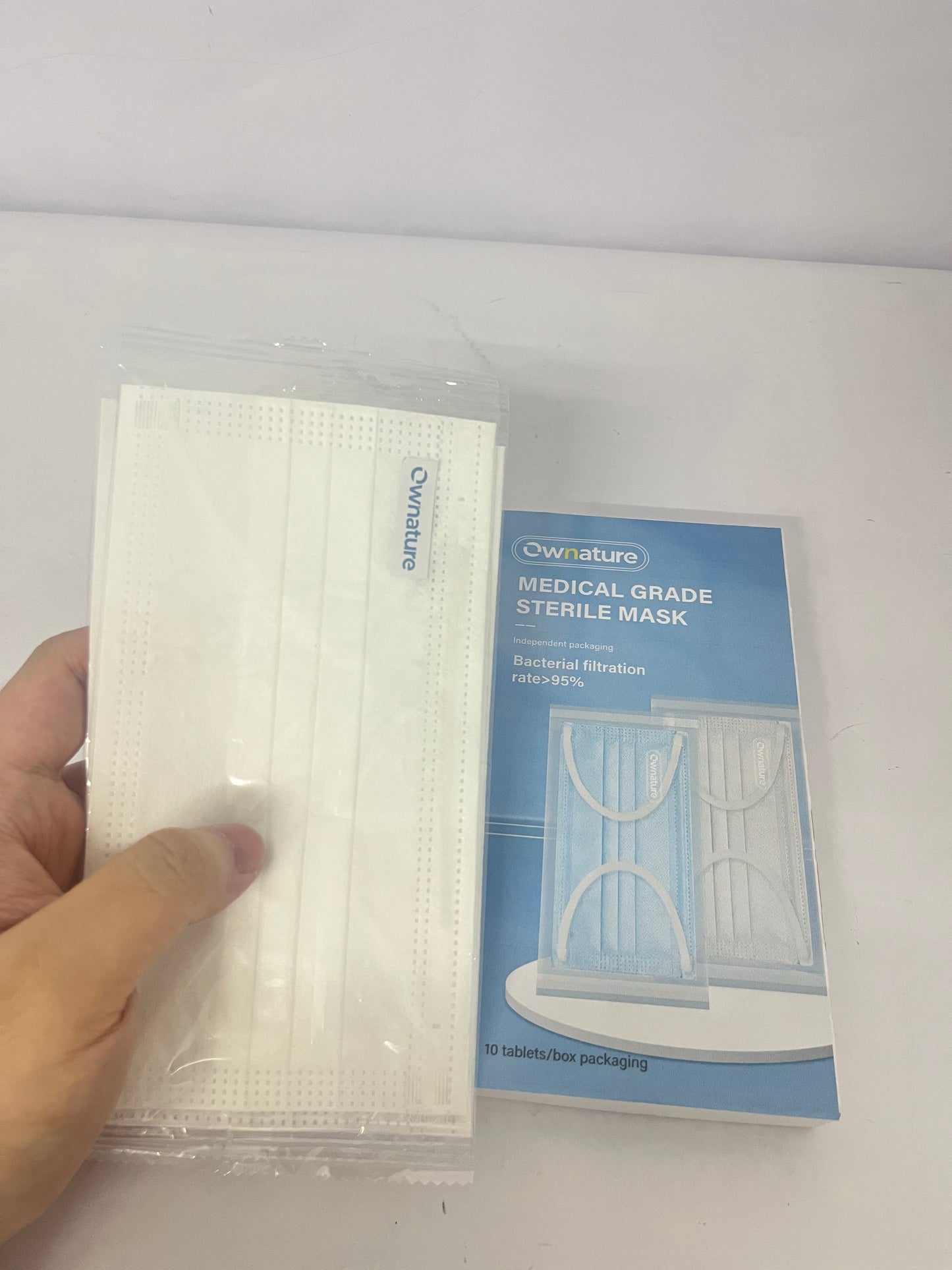 Ownature 10 Pack Disposable Face Masks with Elastic Ear Loop 3 Ply Breathable, Suitable for Home, School, Office and Outdoors (White)