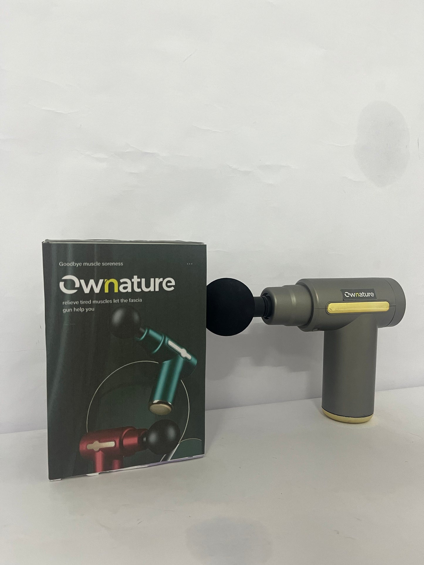 Ownature Mini Handheld Massage Gun – Deep Tissue Muscle Massager with 6 Speeds, 4 Heads, Type-C Charging – Lightweight & Quiet – for Athletes, Seniors, Office Use (Gray)