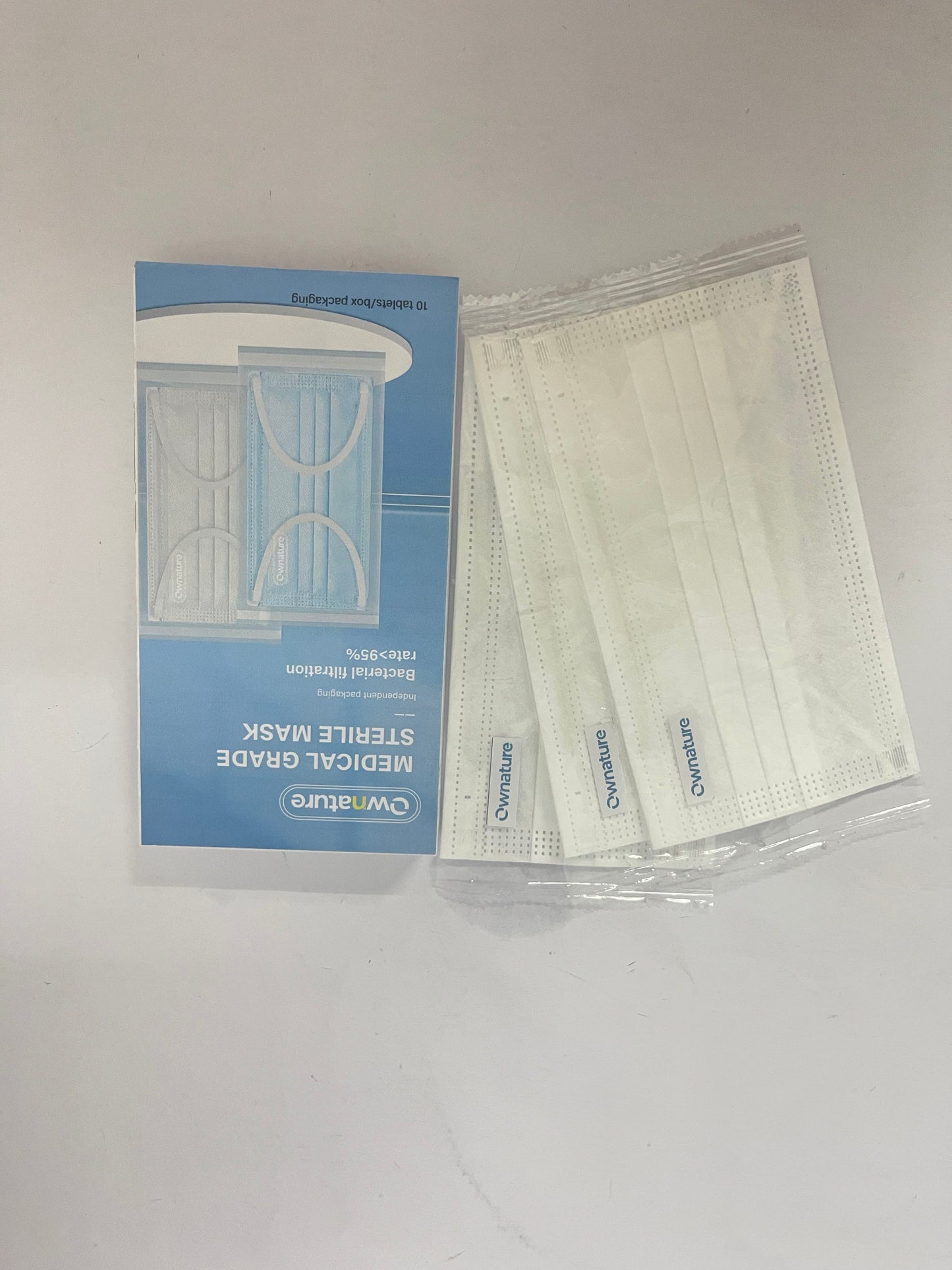 Ownature 10 Pack Disposable Face Masks with Elastic Ear Loop 3 Ply Breathable, Suitable for Home, School, Office and Outdoors (White)