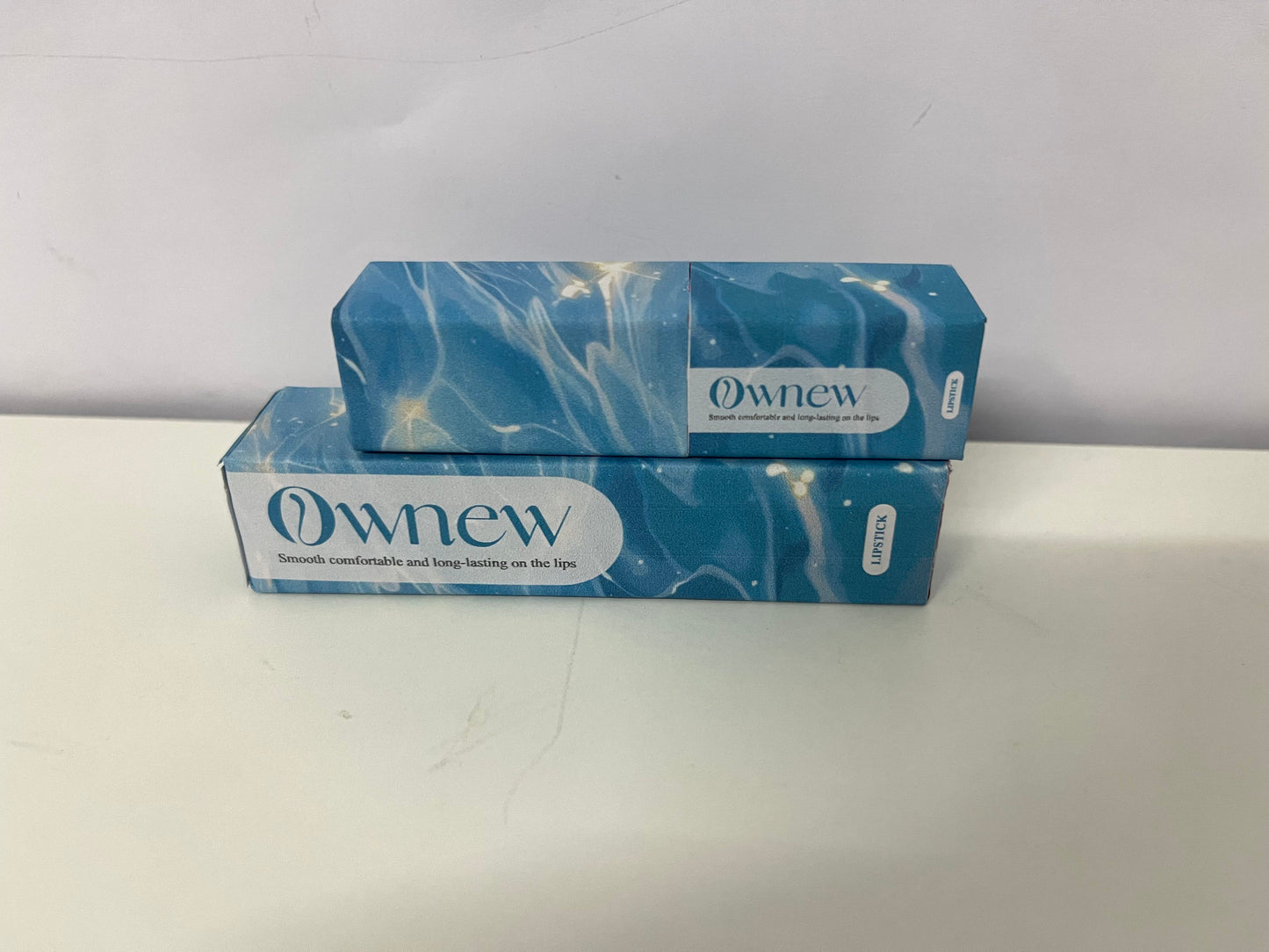 Ownew Artistic Blue & White Marble Lipstick, Caramel Reddish Brown - Smooth, Long-Lasting, Non-Drying | Aesthetic High-Value Lip Color for Trendsetters