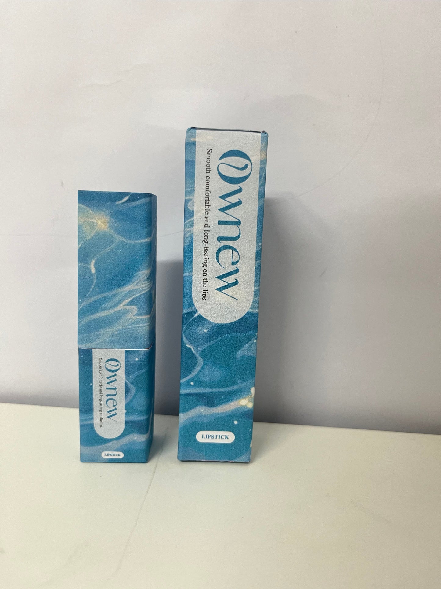 Ownew Artistic Blue & White Marble Lipstick, Caramel Reddish Brown - Smooth, Long-Lasting, Non-Drying | Aesthetic High-Value Lip Color for Trendsetters
