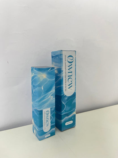 Ownew Artistic Blue & White Marble Lipstick, Caramel Reddish Brown - Smooth, Long-Lasting, Non-Drying | Aesthetic High-Value Lip Color for Trendsetters