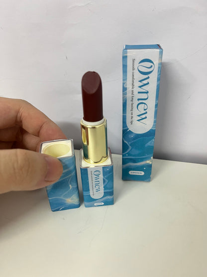 Ownew Artistic Blue & White Marble Lipstick, Caramel Reddish Brown - Smooth, Long-Lasting, Non-Drying | Aesthetic High-Value Lip Color for Trendsetters