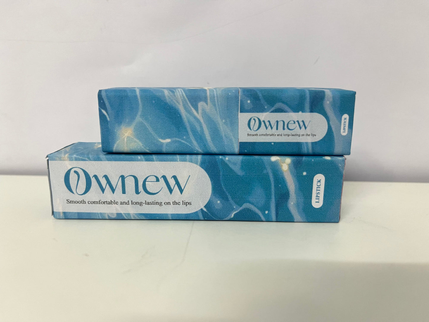 Ownew Artistic Blue & White Marble Lipstick, Caramel Reddish Brown - Smooth, Long-Lasting, Non-Drying | Aesthetic High-Value Lip Color for Trendsetters