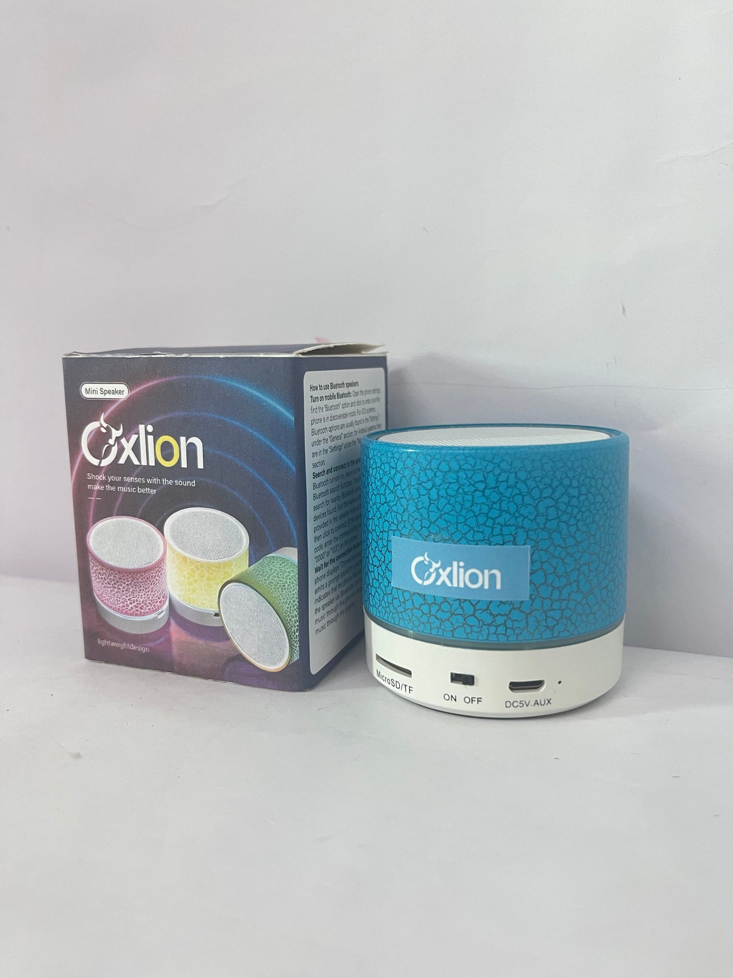 Oxlion Loud speakers Portable Mini Speaker, Super Bass Stereo Rechargeable Speaker with LED Lights