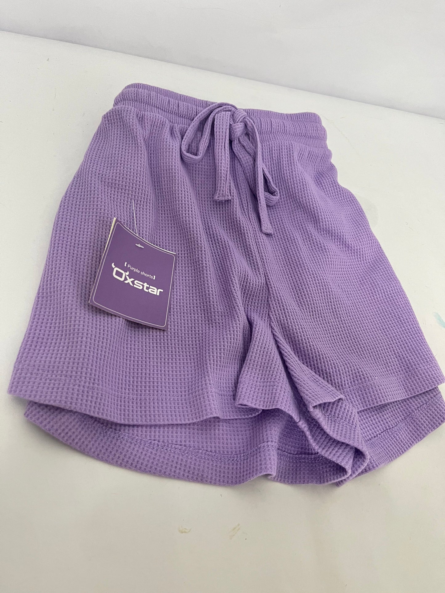 Oxstar Womens Waffle Knit Pajama Shorts Soft Drawstring Lounge bottoms Casual Workout Shorts with Pockets