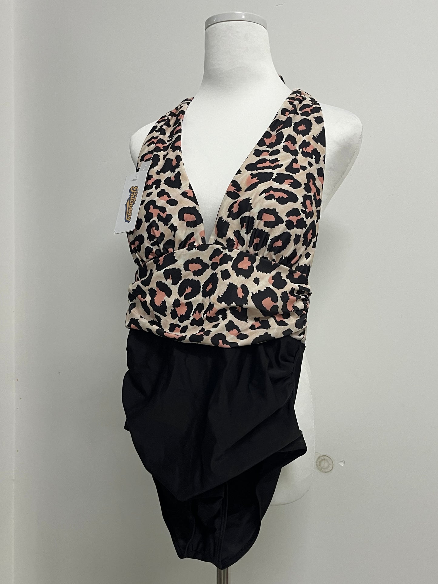 PATCHAPPY Leopard print swimsuit Women's V-Neck Open Back One Piece Swimsuits