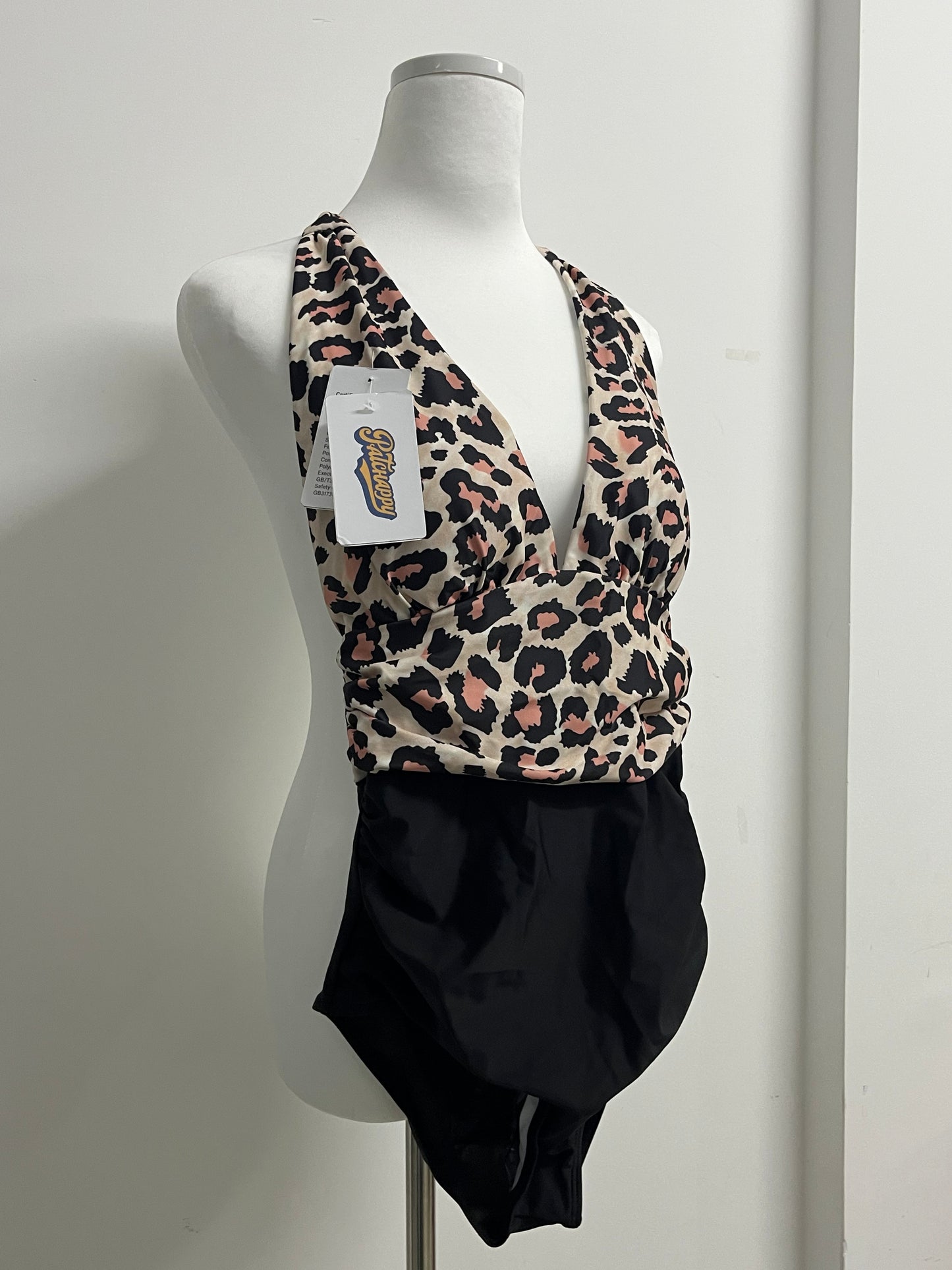 PATCHAPPY Leopard print swimsuit Women's V-Neck Open Back One Piece Swimsuits