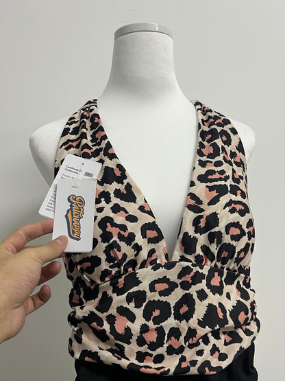 PATCHAPPY Leopard print swimsuit Women's V-Neck Open Back One Piece Swimsuits