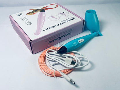PIGEOONEW 3D Printing Pen with Display - Includes 3D Pen, 3 Starter Colors of PLA Filament, Stencil Book + Project Guide, and Charger