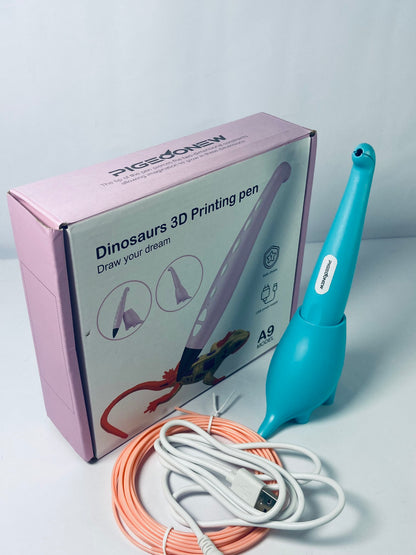 PIGEOONEW 3D Printing Pen with Display - Includes 3D Pen, 3 Starter Colors of PLA Filament, Stencil Book + Project Guide, and Charger