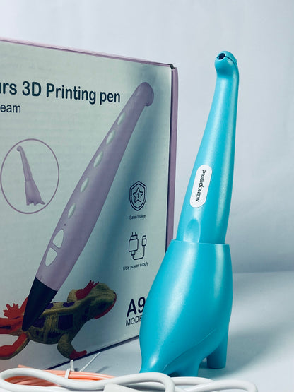 PIGEOONEW 3D Printing Pen with Display - Includes 3D Pen, 3 Starter Colors of PLA Filament, Stencil Book + Project Guide, and Charger