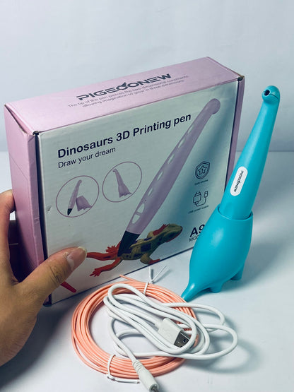 PIGEOONEW 3D Printing Pen with Display - Includes 3D Pen, 3 Starter Colors of PLA Filament, Stencil Book + Project Guide, and Charger