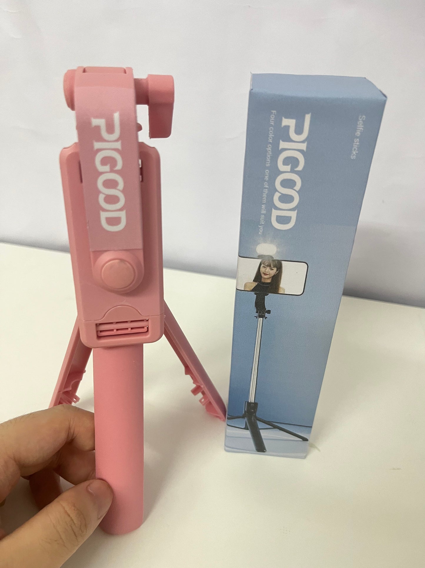 PIGOOD Multifunctional Bluetooth Selfie Stick Tripod with Fill Light, Portable Foldable, All-in-One Solution for Phone Selfie, Live Streaming & Video Creation