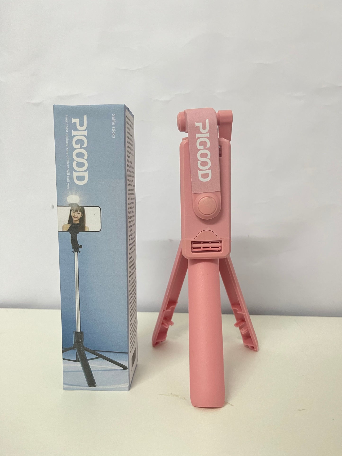 PIGOOD Multifunctional Bluetooth Selfie Stick Tripod with Fill Light, Portable Foldable, All-in-One Solution for Phone Selfie, Live Streaming & Video Creation