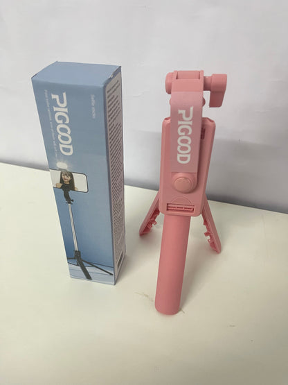 PIGOOD Multifunctional Bluetooth Selfie Stick Tripod with Fill Light, Portable Foldable, All-in-One Solution for Phone Selfie, Live Streaming & Video Creation
