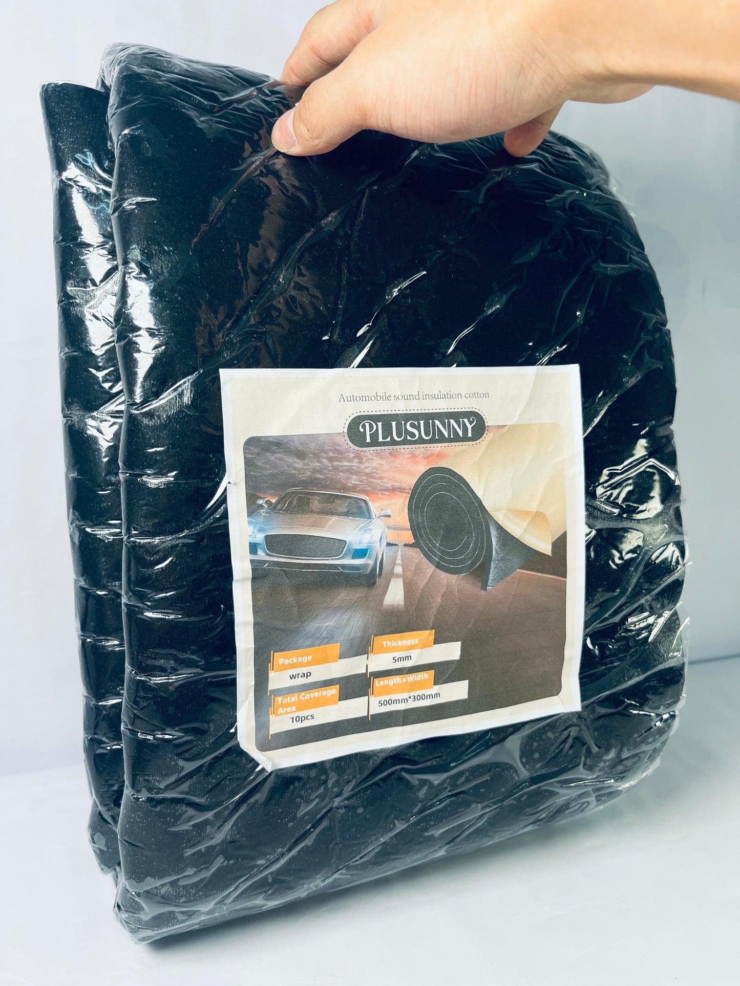 PLUSUNNY Car Sound Deadening Mat, 15.7″x 9.8″ Car Sound Deadener, 10mm Thick Butyl Automotive Sound Deadener, Audio Noise Insulation and Dampening