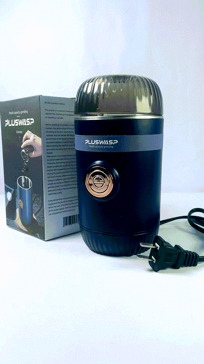 PLUSWASP Fresh Grind Electric Coffee Grinder for Beans,Spices and More,Stainless Steel Blades,Removable Chamber,Makes up to 12 Cups,Blue