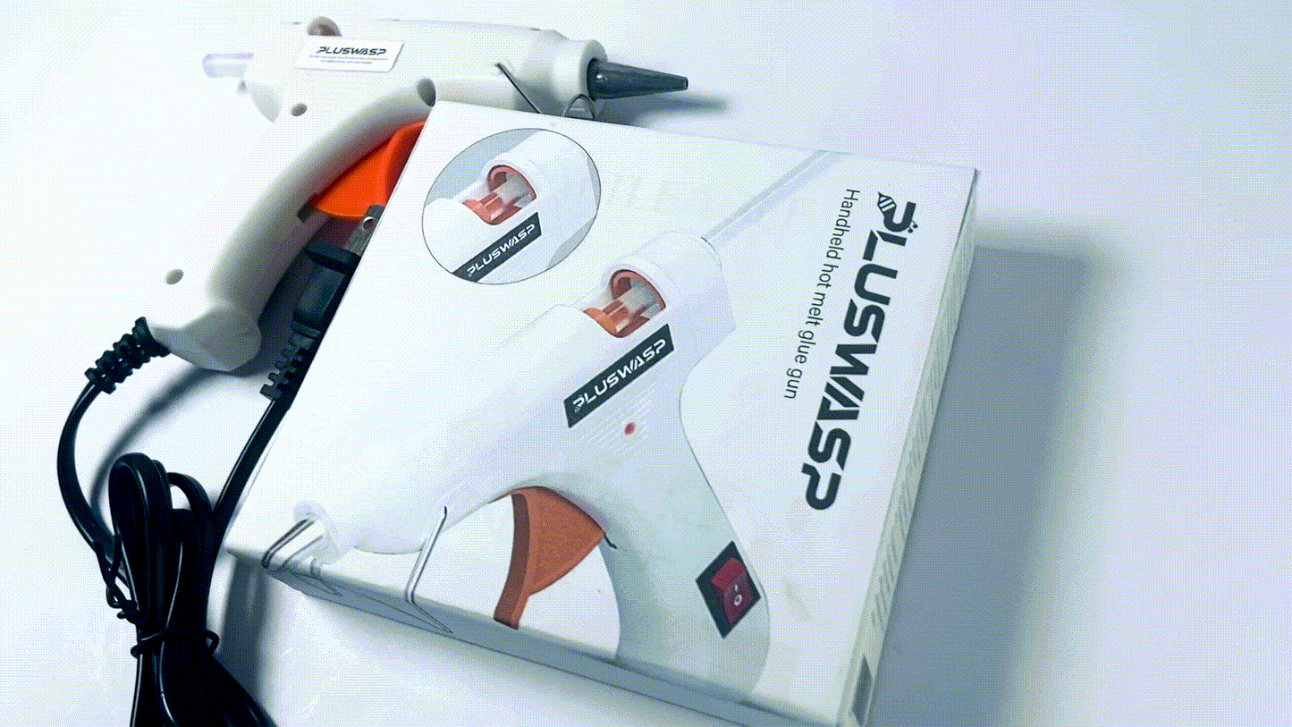 PLUSWASP Hot Glue Gun Kit, Fast Preheating Hot Melt, High Temp for School Crafts DIY Arts and Quick Home Repairs (20w)