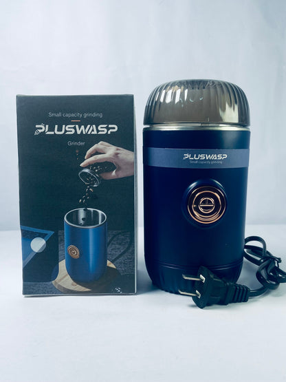 PLUSWASP Fresh Grind Electric Coffee Grinder for Beans,Spices and More,Stainless Steel Blades,Removable Chamber,Makes up to 12 Cups,Blue