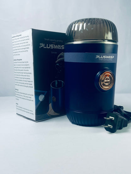 PLUSWASP Fresh Grind Electric Coffee Grinder for Beans,Spices and More,Stainless Steel Blades,Removable Chamber,Makes up to 12 Cups,Blue