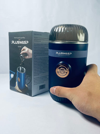 PLUSWASP Fresh Grind Electric Coffee Grinder for Beans,Spices and More,Stainless Steel Blades,Removable Chamber,Makes up to 12 Cups,Blue