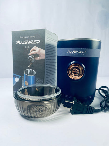 PLUSWASP Fresh Grind Electric Coffee Grinder for Beans,Spices and More,Stainless Steel Blades,Removable Chamber,Makes up to 12 Cups,Blue