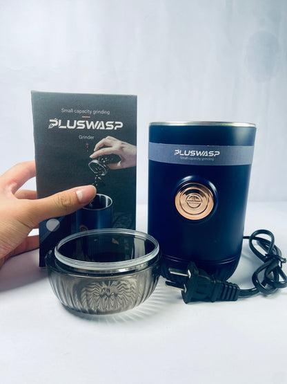 PLUSWASP Fresh Grind Electric Coffee Grinder for Beans,Spices and More,Stainless Steel Blades,Removable Chamber,Makes up to 12 Cups,Blue