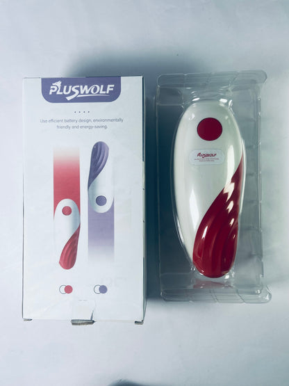 PLUSWOLF Electric can openers Kitchen Automatic Safety Cordless One Tin Touch Electric Can Opener.One-touch switch .Smooth can edge.Being friendly to left-hander and arthritics! (Red)