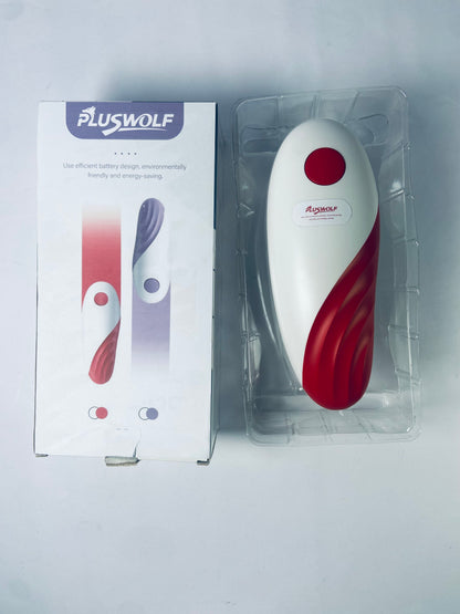 PLUSWOLF Electric can openers Kitchen Automatic Safety Cordless One Tin Touch Electric Can Opener.One-touch switch .Smooth can edge.Being friendly to left-hander and arthritics! (Red)
