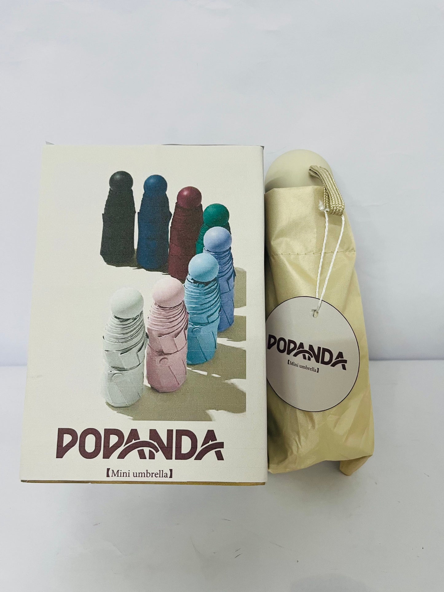 POPANDA Travel Essentials Mini Umbrella for Purse With Case Small Compact UV Sun Protection Lightweight Tiny Pocket Manual Open Close Umbrella for Women Kids and Men Fit Purse Backpack