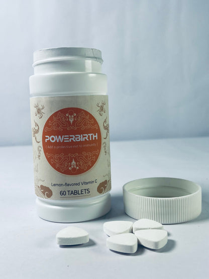 POWERBIRTH Vitamin tablets Vitamin C 1000mg Effervescent Tablets - Potent Immune Support VIT C with Zinc Supplement - Sugar-Free & Vegan Formula | Dissolvable Vitamin C Tablets