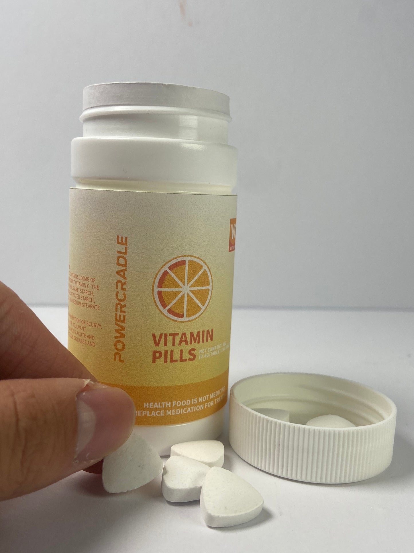 POWERCRADLE Vitamin tablets, Vitamin C, 180mg Tablets, 60-Count, Dietary Supplement 