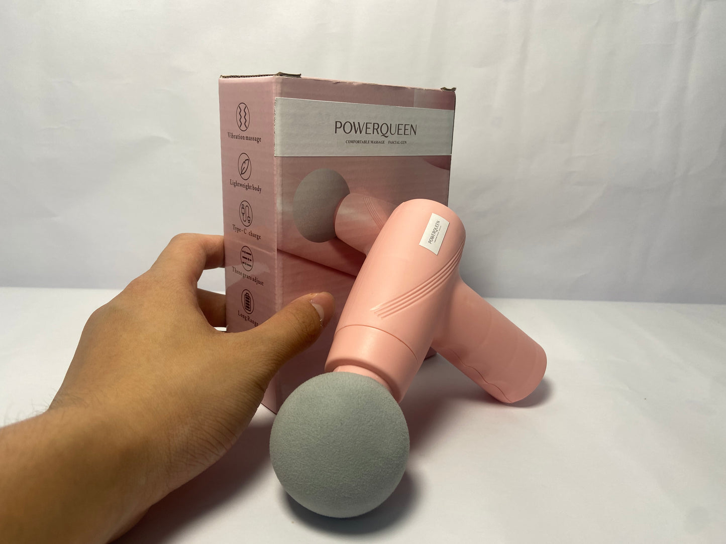 POWERQUEEN Massage Gun Deep Tissue, Silent Brushless Motor and Portable Massage Gun Heads for Deep Muscle Relief and Relaxation