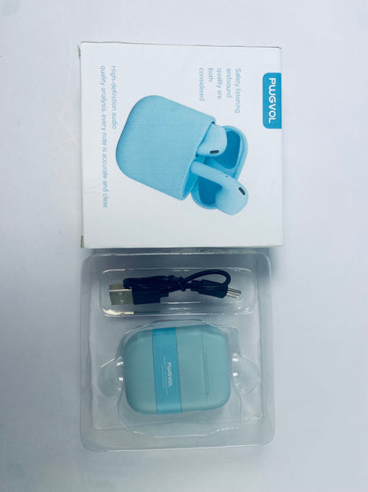PWGVOL Wireless Headsets, Bluetooth 5.3 Half in-Ear Wireless Earbuds with Charging Case, Deep Bass Stereo Headphones, Dual Mics, 26H Playtime, one Step-Pairing, IPX4 Waterproof Earphones, Blue