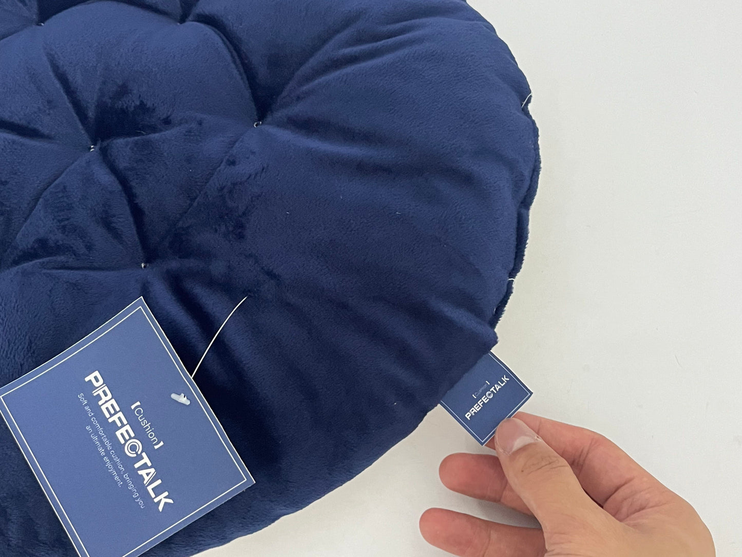 PREFECTALK Floor Cushion Pillow, Round Large Pillows Seating for Adults, Tufted Corduroy Floor Cushions for Living Room Tatami,Blue