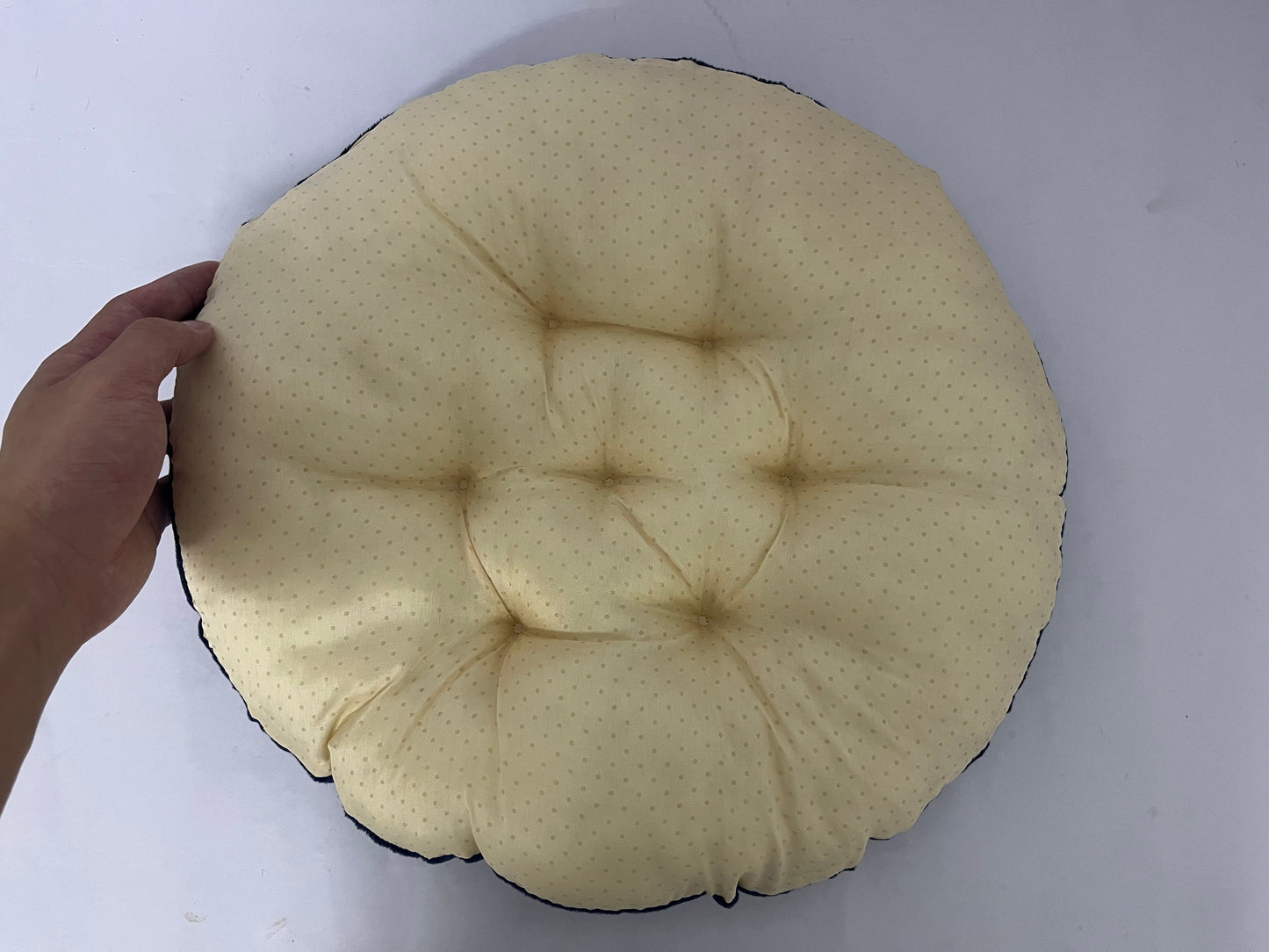 PREFECTALK Floor Cushion Pillow, Round Large Pillows Seating for Adults, Tufted Corduroy Floor Cushions for Living Room Tatami,Blue