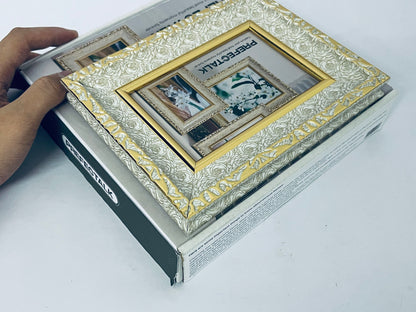 PREFECTALK Frame Vintage Photo Frame Ornate Textured Hand-Crafted Resin Frame with Easel&Hook for Tabletop&Wall Display