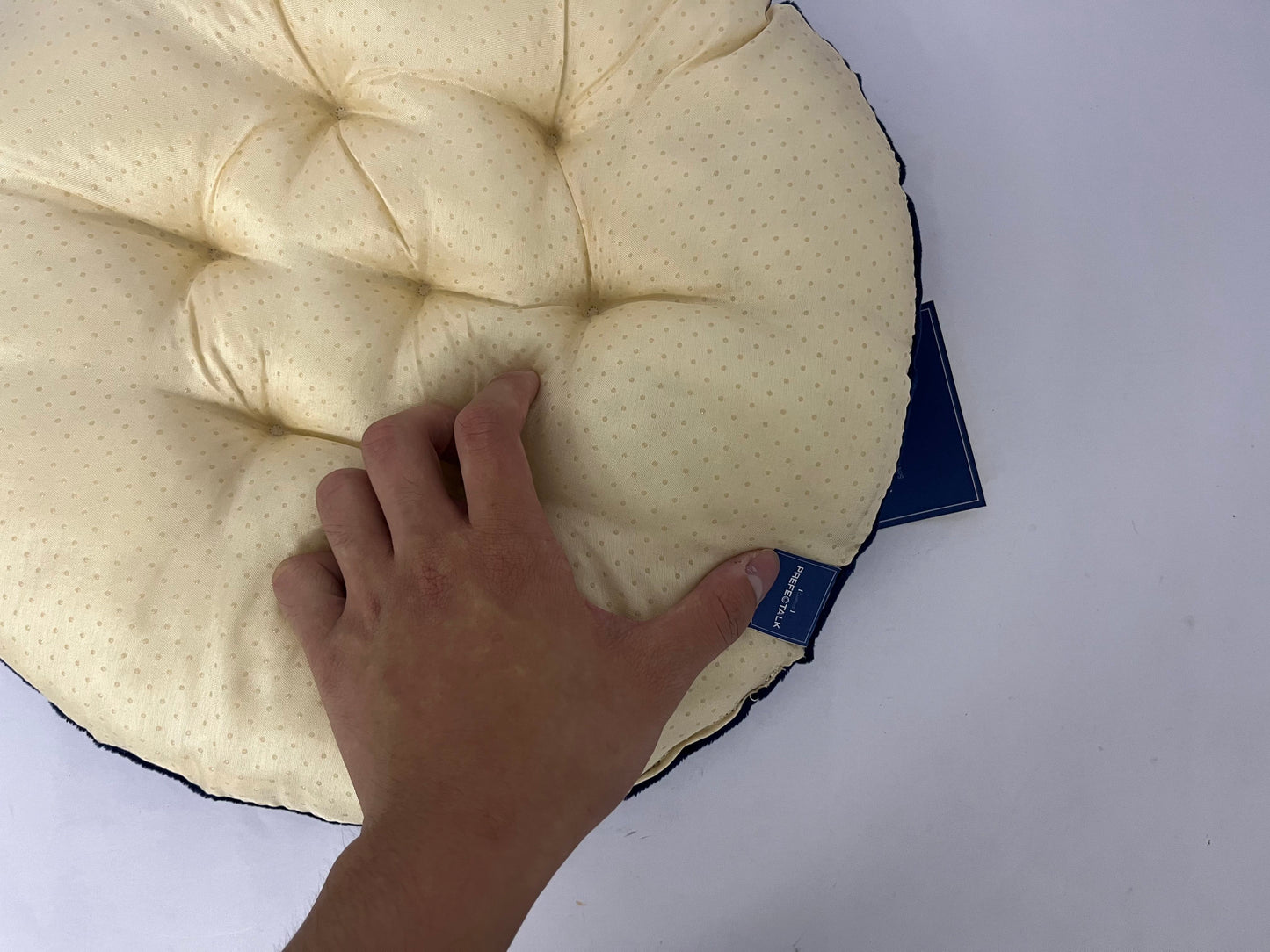 PREFECTALK Floor Cushion Pillow, Round Large Pillows Seating for Adults, Tufted Corduroy Floor Cushions for Living Room Tatami,Blue