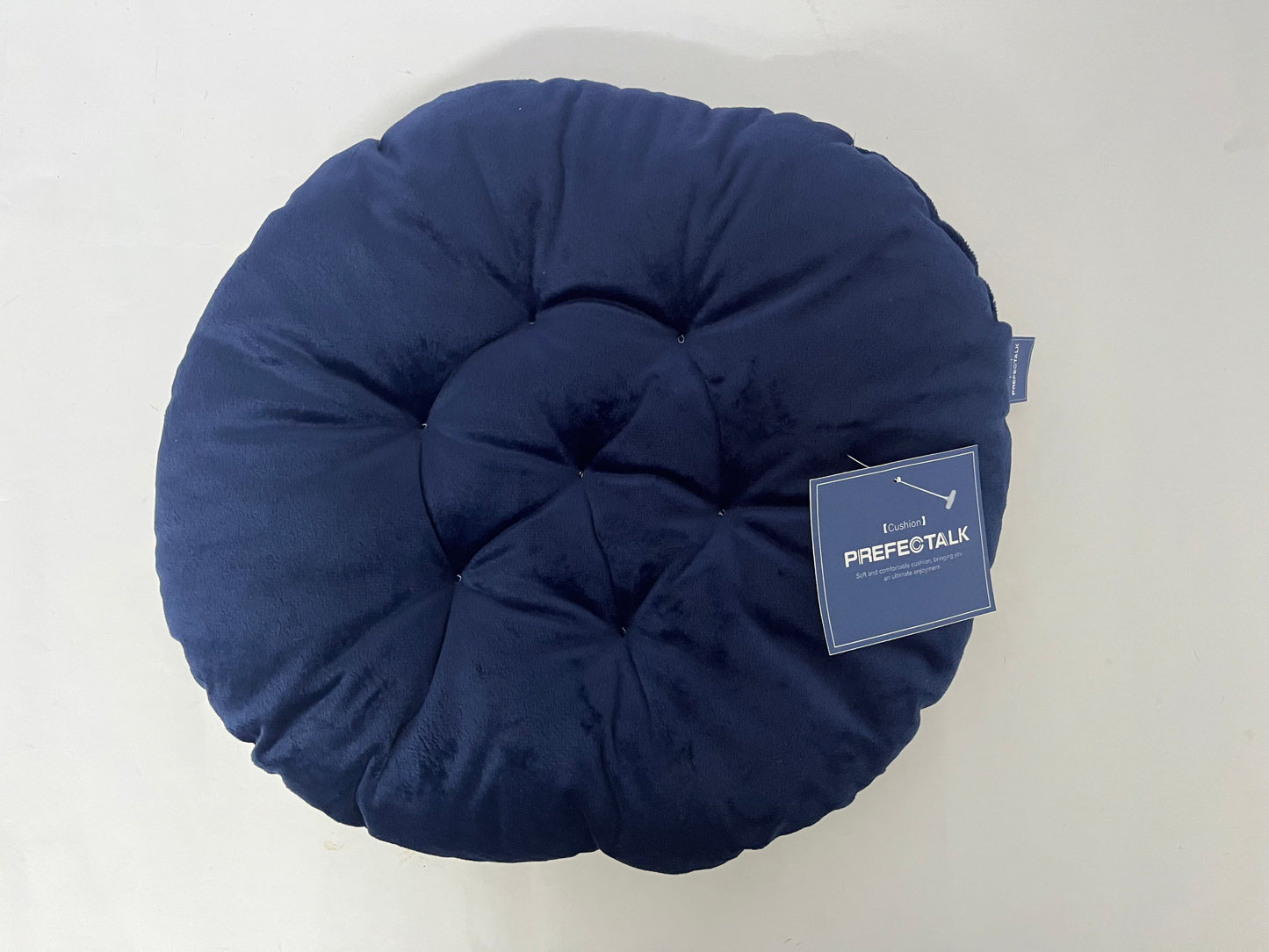 PREFECTALK Floor Cushion Pillow, Round Large Pillows Seating for Adults, Tufted Corduroy Floor Cushions for Living Room Tatami,Blue