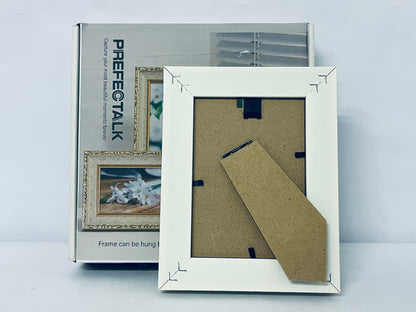 PREFECTALK Frame Vintage Photo Frame Ornate Textured Hand-Crafted Resin Frame with Easel&Hook for Tabletop&Wall Display